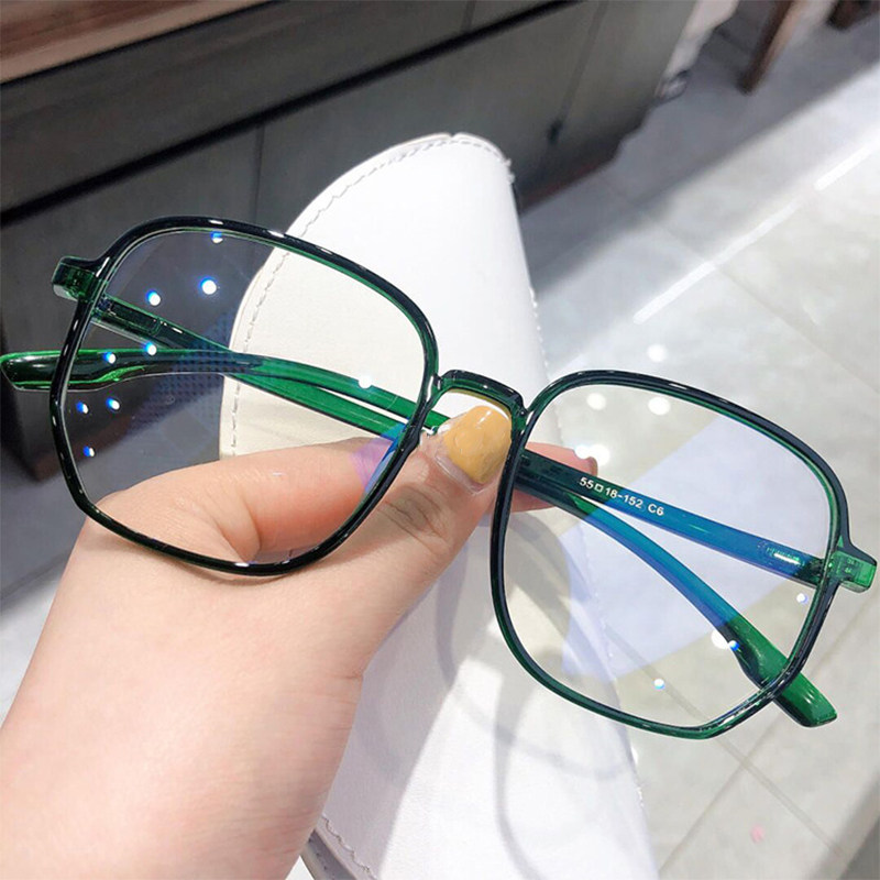 (今日6.9折)陌素 防蓝光素颜看手机神器大框不规则眼镜框2020新款平光