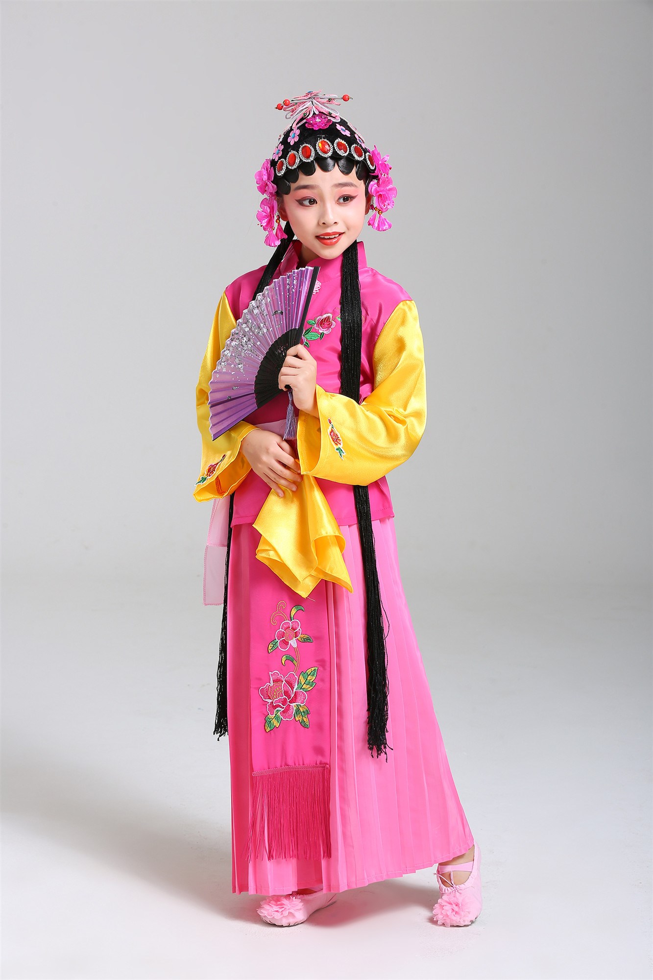 新款儿童戏服京剧戏装卖水服装小红娘表演服俏花旦丫鬟卖水戏曲服