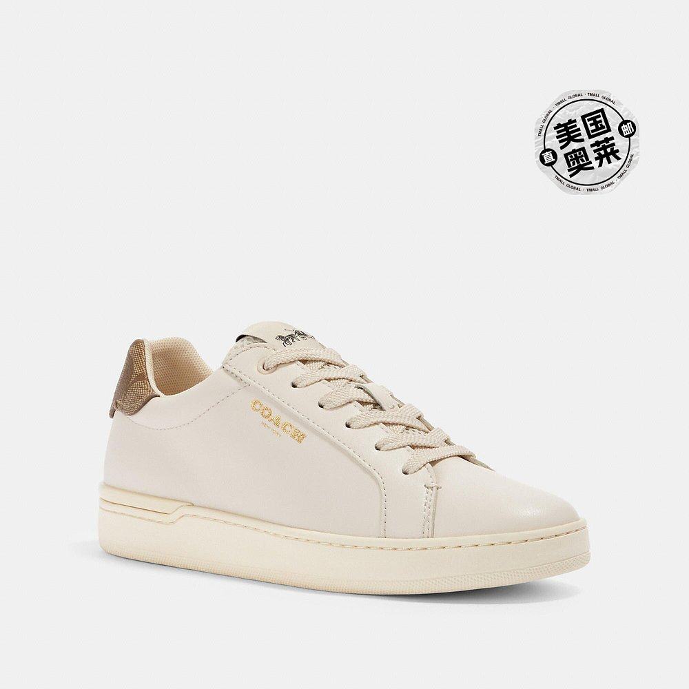 coach/蔻驰 clip 女鞋低帮运动鞋 粉笔/卡其色 【美国奥莱】直发