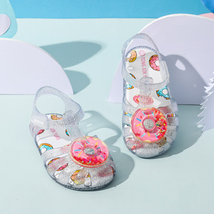 女童凉鞋果冻鞋夏季儿童软底鞋宝宝水晶沙滩鞋小女孩水果洞洞鞋