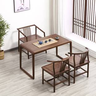 新品新品阳台茶桌椅组合小型实木家用现代简约新中式禅意榆木茶台