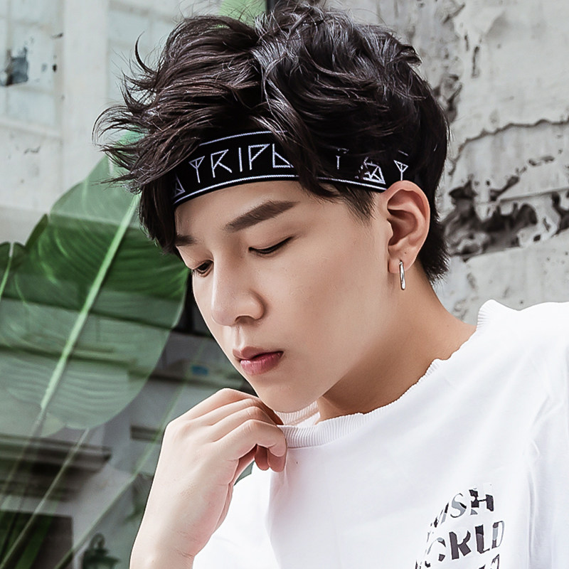 发带男潮街头潮人韩国古风头饰运动吸汗篮球头巾发箍护额男士头带