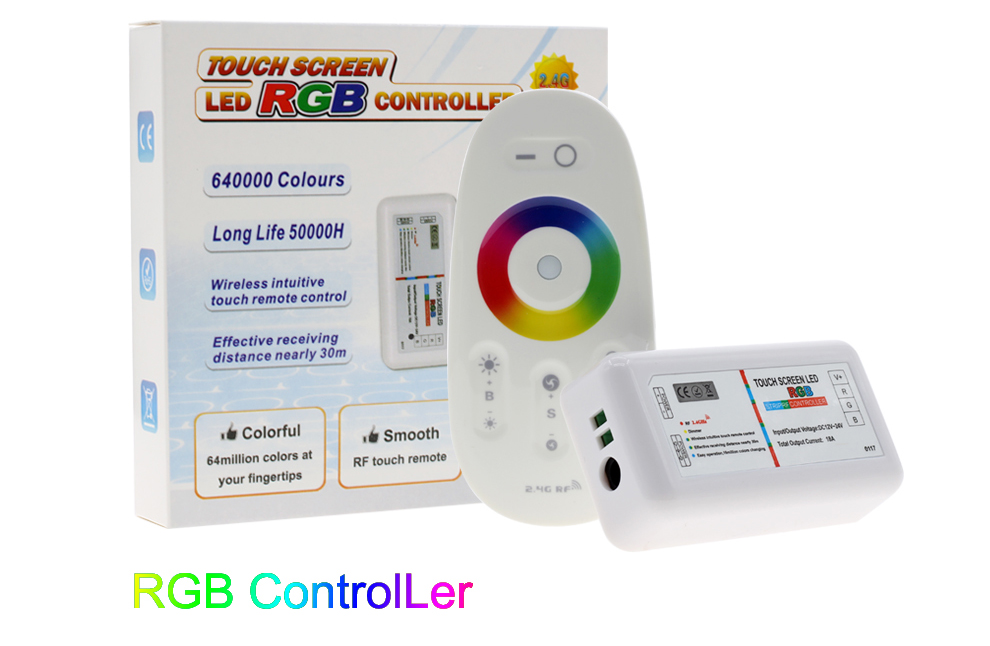 2.4g无线射频led控制器rgb/rgbw灯带12v24v触摸遥控汽车灯调光器