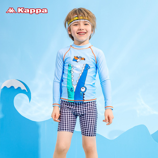 kappa儿童泳衣男童夏分体男孩小童宝2024年新款中大童长袖游泳装