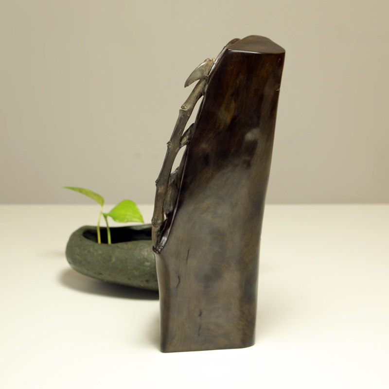 1.7kg 极品金丝楠乌木知足摆件 趣味收藏 【润德】md-0128