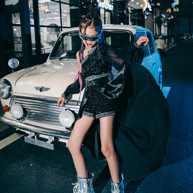 儿童模特炫酷走秀服装霸气女童t台演出潮服秋冬少儿爵士舞套装女