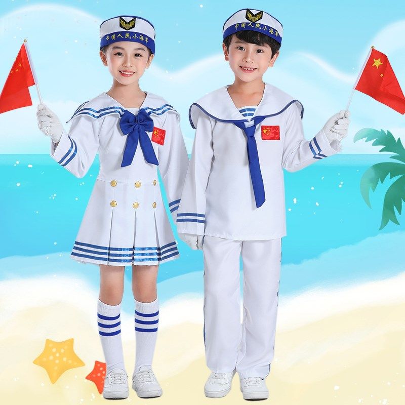 水手演出服_小学生儿童小海军水手服男女童合唱服表演服水兵演出服