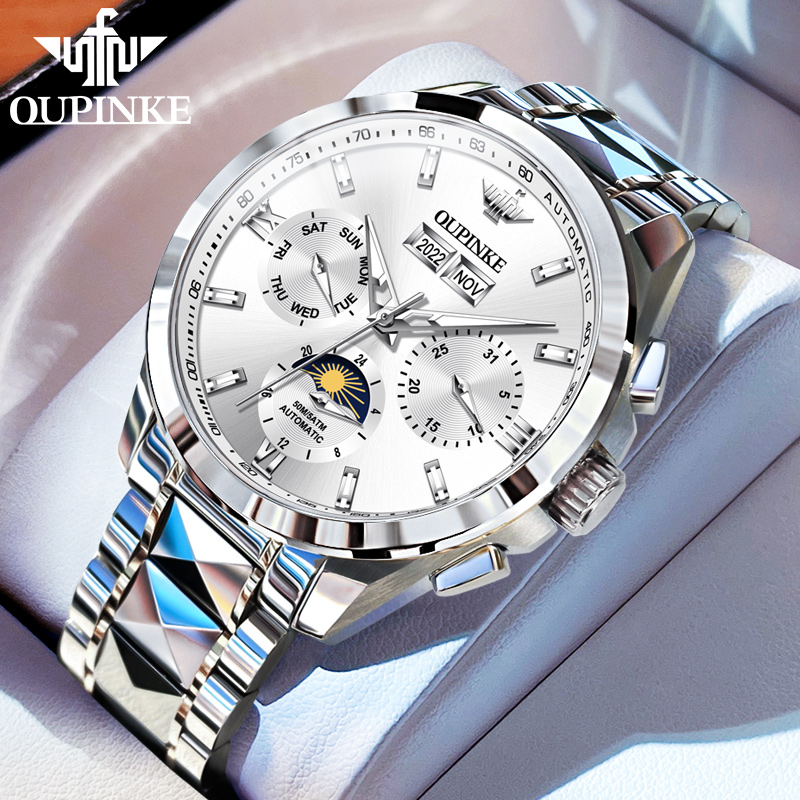 男士手表正品机械表全自动瑞士欧品客品牌名表多功能手表男款十大