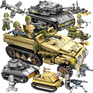二战坦克军事战争系列乐高积木益智拼装儿童小颗粒装甲车玩具礼物