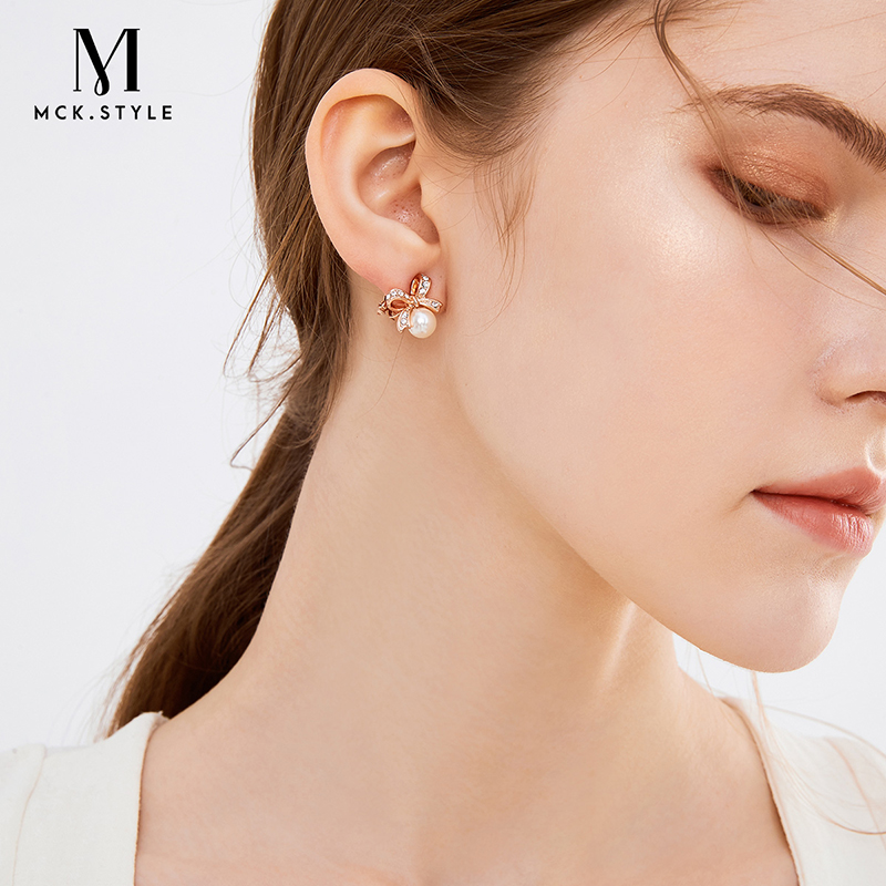 蝴蝶结耳夹无耳洞耳钉女简约小巧高级感女气质时尚法式百搭复古