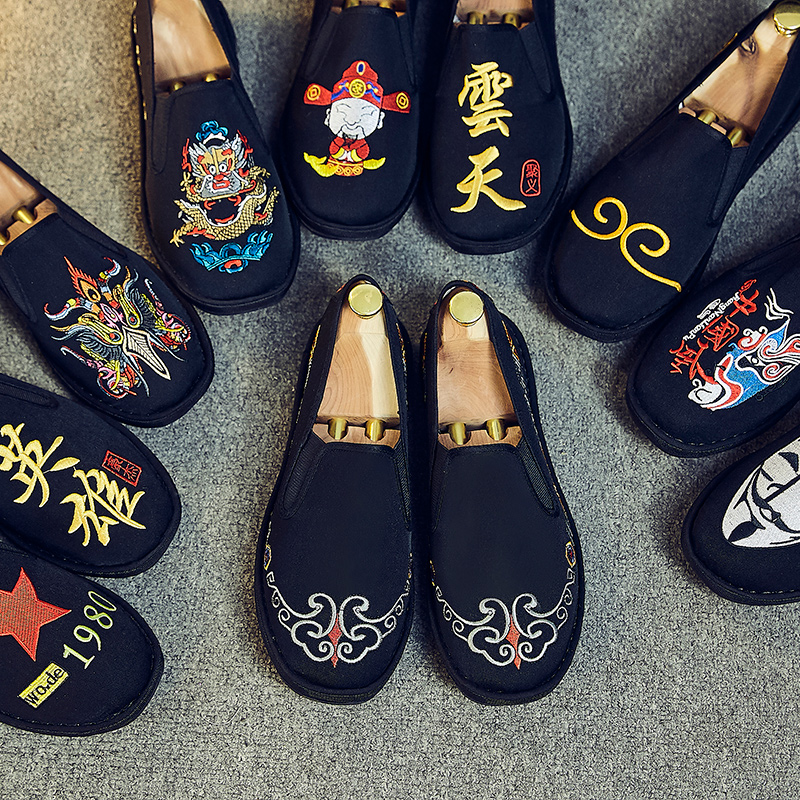 Taikang David King manual Embroidery Old Beijing Cloth shoes peas shoes Sociology A pedal Doug shoes Xishan Cloth shoesin the Men's Shoes, Low shoe, Cloth shoes category - from Buy2taobao.com to provide professional Taobao agent buy service
