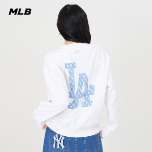 MLB官方 男女情侣圆领套头卫衣老花系列运动休闲24春季新款MTM04