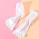 五指袜夏季袜子中筒网眼日系白色薄款镂空透气吸汗中帮分趾五趾女