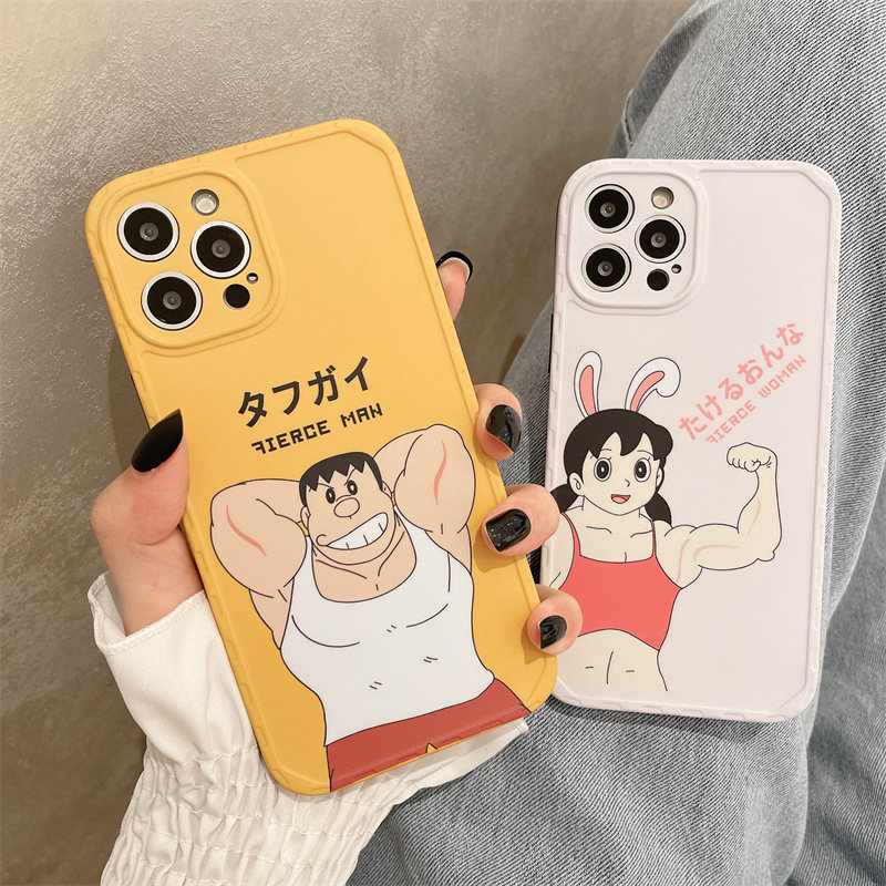 恶搞健身胖虎静香11/12pro/max适用苹果x/xs/xr手机壳iphone8plus硅胶