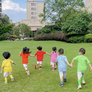 纯棉 糖果色T恤短裤套装学生幼儿园六一儿童节表演活动运动会班服