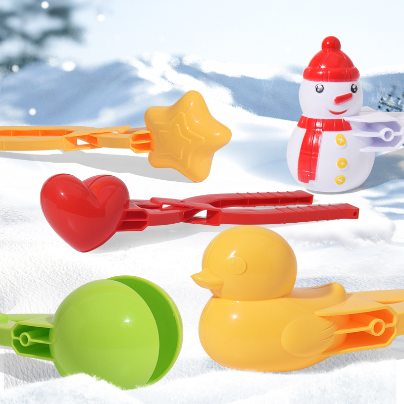 儿童雪球夹玩雪工具夹雪球神器雪夹子模具打雪仗下雪地玩具小鸭子