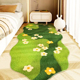 绿色ins地毯苔藓地毯卧室床边毯长条仿羊绒保暖床下轻奢防滑脚垫