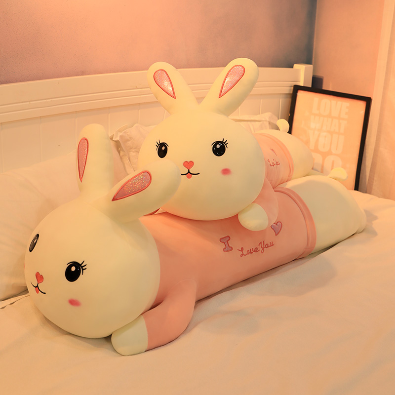 可爱兔子毛绒玩具床上睡觉夹腿抱枕超软公仔布娃娃