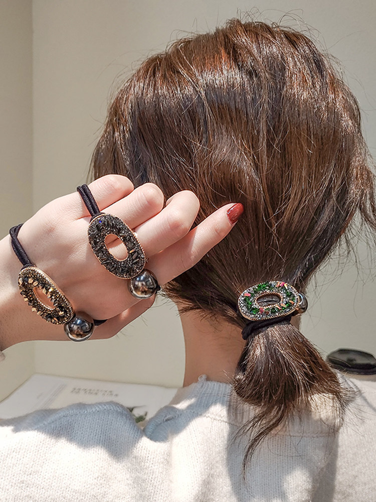 韩国简约气质闪钻头绳女网红ins优雅发圈丸子头发绳个性百搭皮筋