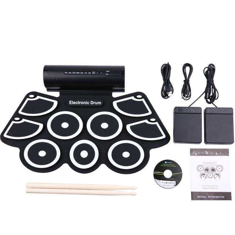 手卷电子鼓便携式充电架子鼓折叠架子鼓9面电子鼓专业演奏