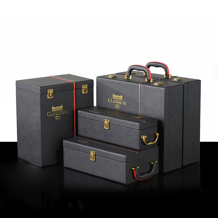 高档红酒包装盒施华洛系列4支装红酒盒2支装葡萄酒礼品箱定制皮盒