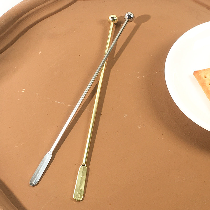 鸡尾酒调酒棒不锈钢装饰棒勺子冰更