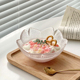 花朵玻璃甜品碗家用高颜值精致燕窝碗透明糖水酸奶冰粉雪糕燕麦碗