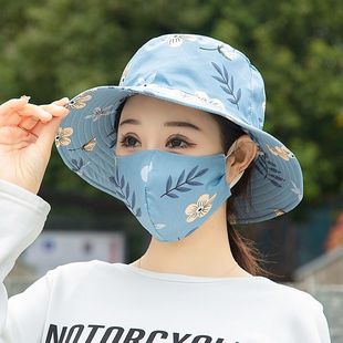 帽子女款2024新款遮阳帽女防晒防紫外线骑车遮脸面罩一体春秋防风