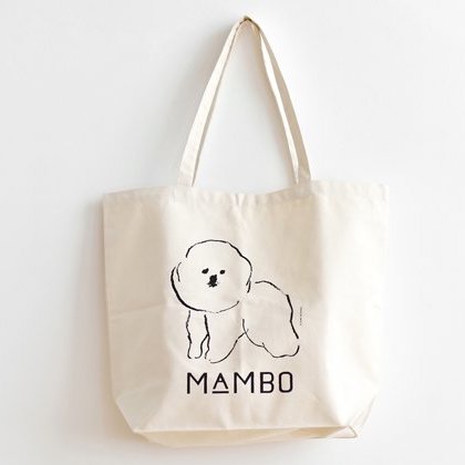 OPM小集市|日本制CLASKA比熊犬MAMBO纯白色帆布袋单肩厚购物袋