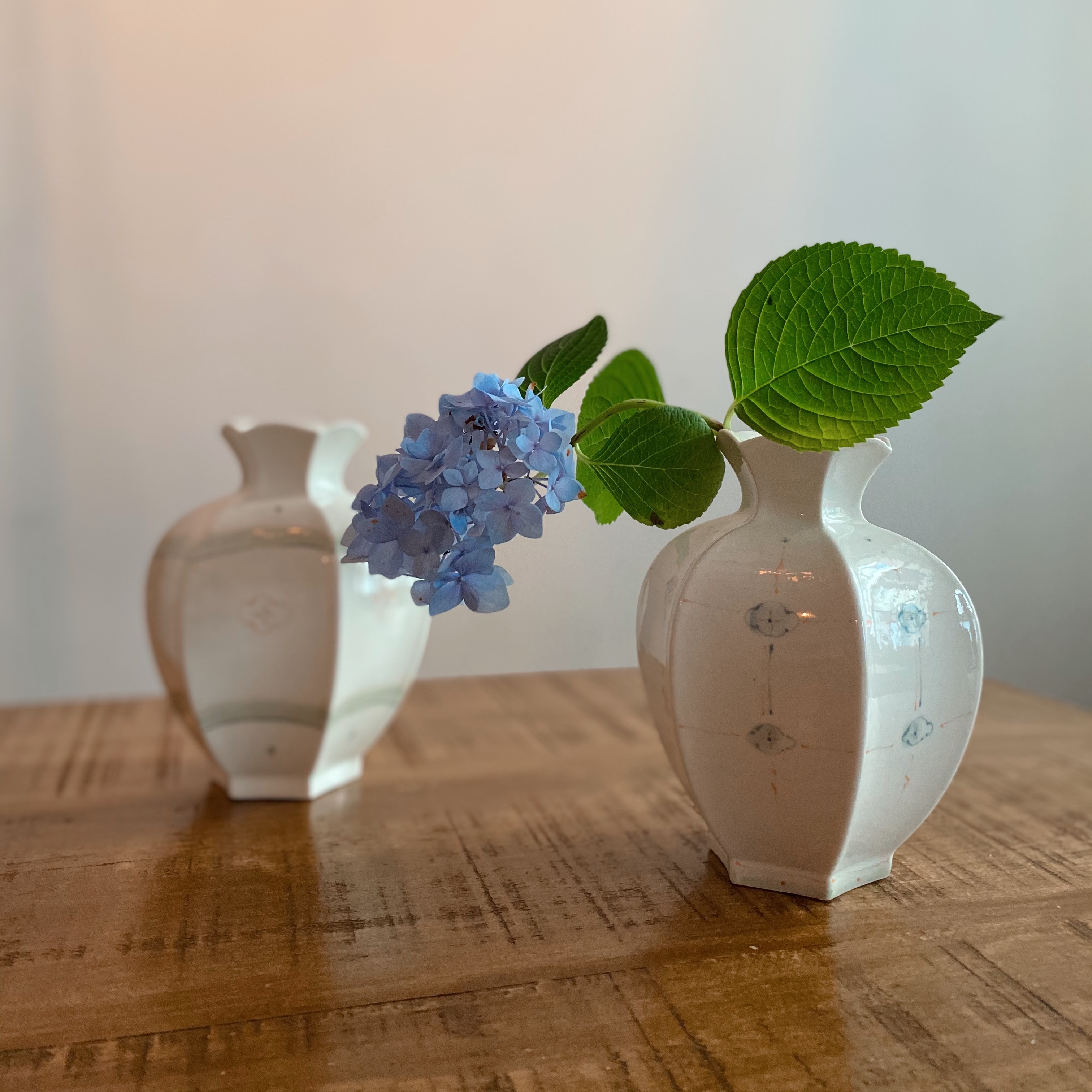 OPM小集市|中式古典桌面陶瓷花瓶清新绿色手绘图案花器／作者栗制
