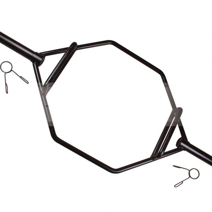 硬拉杆奥杆大环形硬拉杠铃杆大孔环形家用健身器材耸肩六角硬拉杆