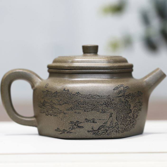 名家陈宏林宜兴紫砂壶原矿老青段纯全手工功夫泡茶壶套装六方德钟