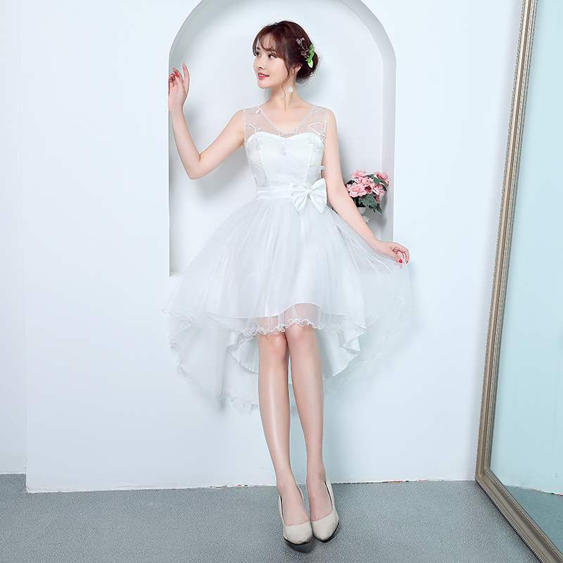 2019新款伴娘服大红色前短后长拖尾敬酒服白色凤尾小礼服|ruв категории Женская одежда, Cвадебные платья, платье/вечернее платье - от Buy2taobao.com для оказания профессиональной услуги покупки агента Taobao