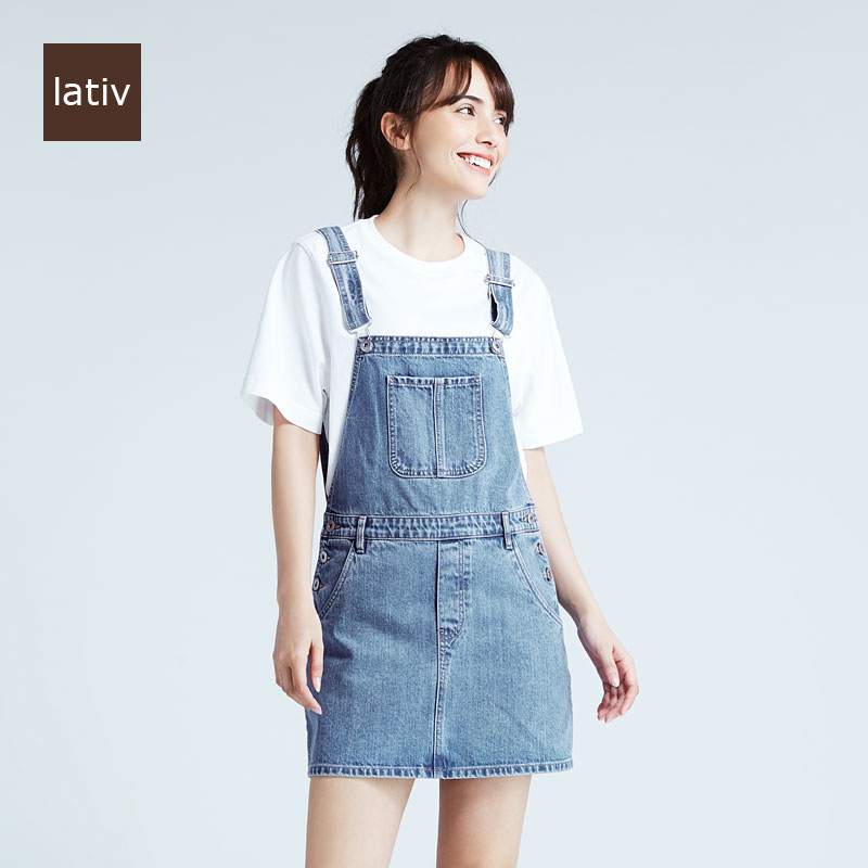 lativ诚衣 牛仔背带裙时尚吊带半身连衣裙(水洗产品) 女装在类目 女装/女士精品, 半身裙中 - 来自Buy2taobao.com提供专业的淘宝代购服务