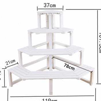 阳台转角花架子户外拐角阶梯三角形多层墙角置物架落地式花园靠z