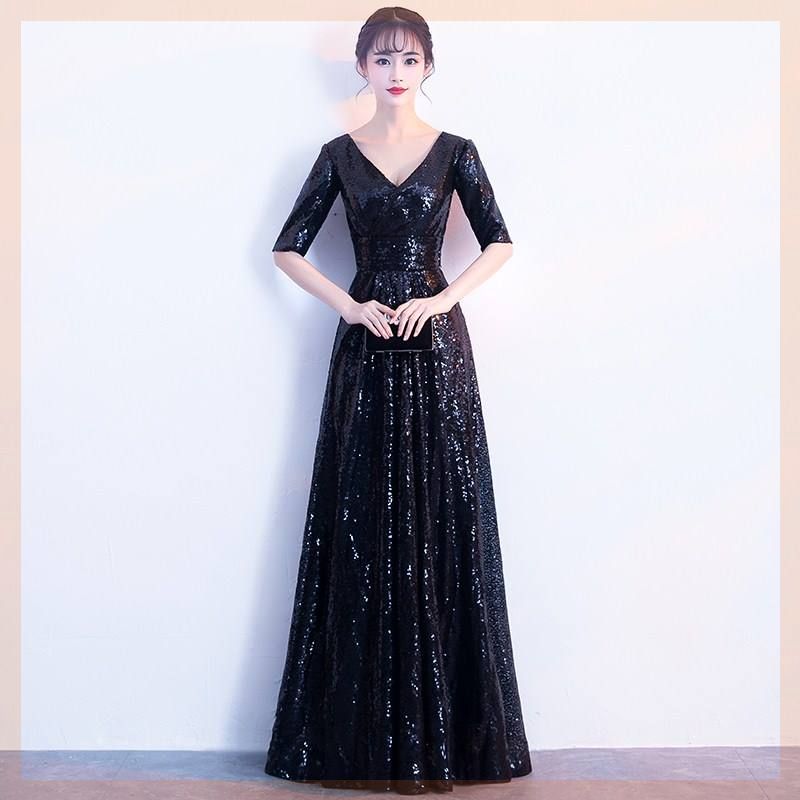 新娘冬季聚会高贵显瘦长袖晚礼服女新款宴会结婚伴娘答谢女主中式在类目 女装/女士精品, 婚纱/旗袍/礼服, 礼服/晚装中 - 来自Buy2taobao.com提供专业的淘宝代购服务