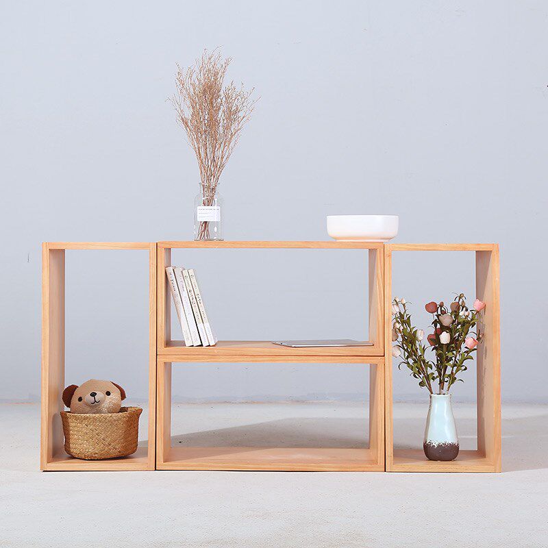 实木小书柜自由组合书架简约收纳格子定制储物柜简易单个柜子茶几