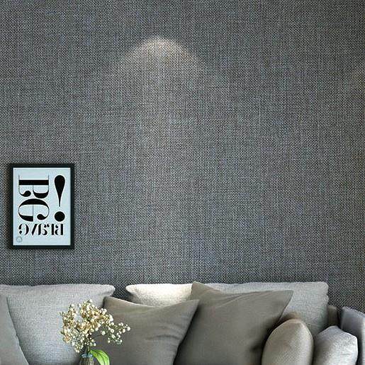 日式单色纯素色卧室亚麻布纹无缝墙布灰色客厅宾馆酒店工程壁布