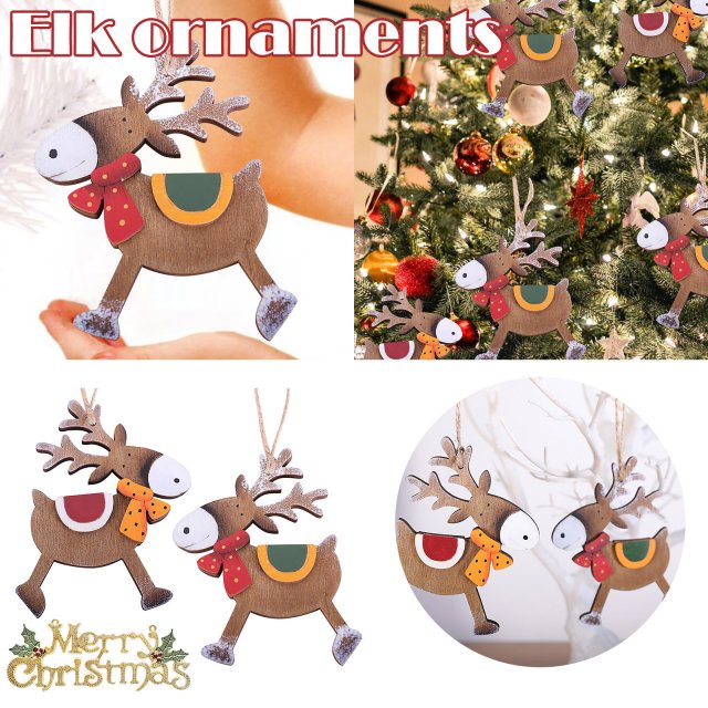 christmas wooden painted car small pendant christmas tree de