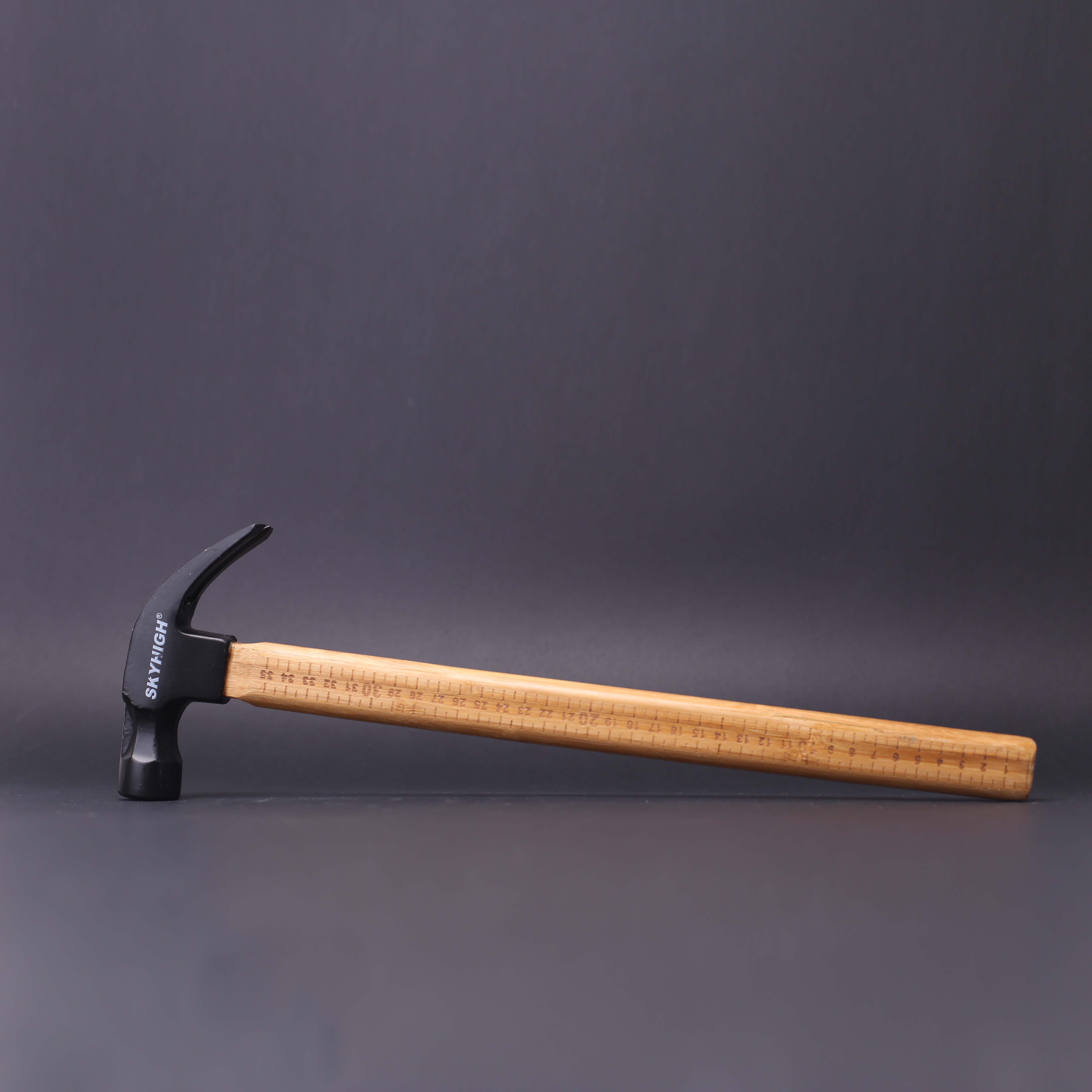 新款正品奥新工具高碳钢黑塑竹柄美式羊角锤木工铁锤带磁锤子榔头-mc