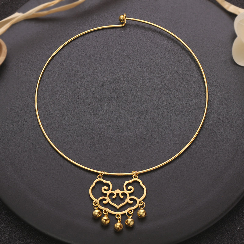 古风汉服饰品儿童明制璎珞项圈女古装女童项链配饰中国风平安锁链