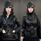 皮衣女2025春季新款高级感纯色腰带收腰绵羊皮外套立领单排扣上衣