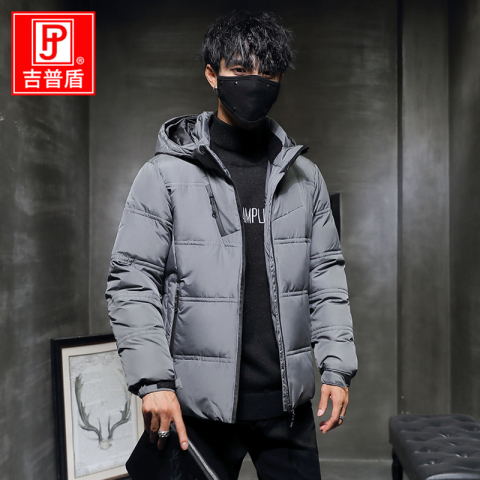吉普盾2019男士冬季新款加厚短款白鸭绒羽绒服休闲户外青年外套潮