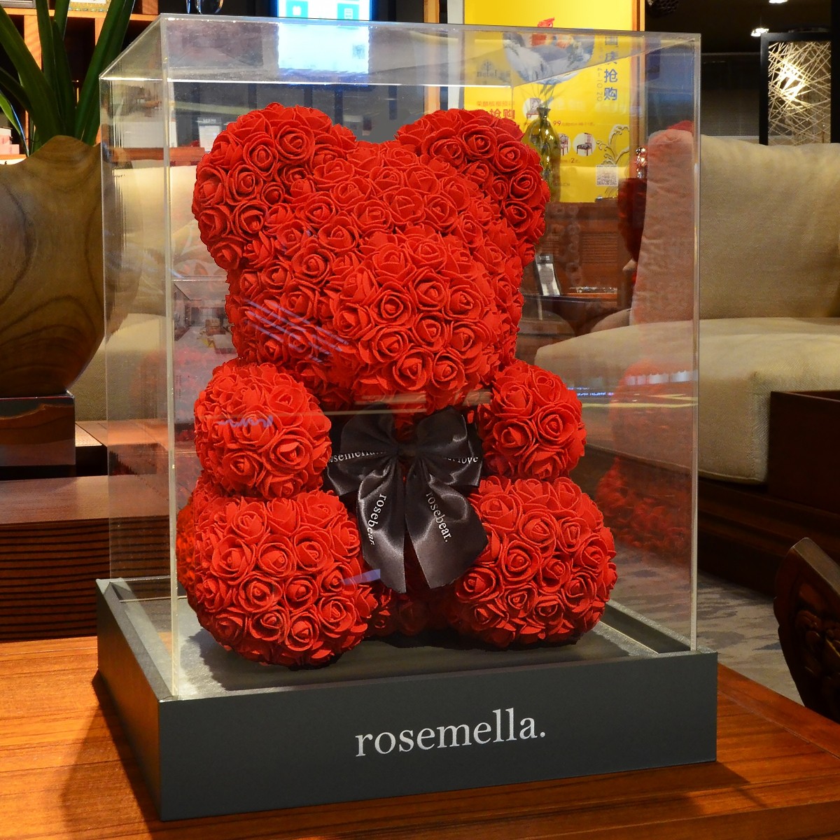 永生玫瑰花小熊玻璃罩礼盒rose送女生日圣诞节礼物only独角兽花束