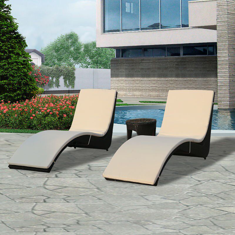 躺床户外度假村休闲酒店温泉泳池椅阳台室外防水沙滩藤编躺椅