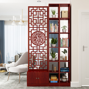 入户屏风客厅新中式实木遮挡隔断柜装饰置物架进门玄关柜简约现代
