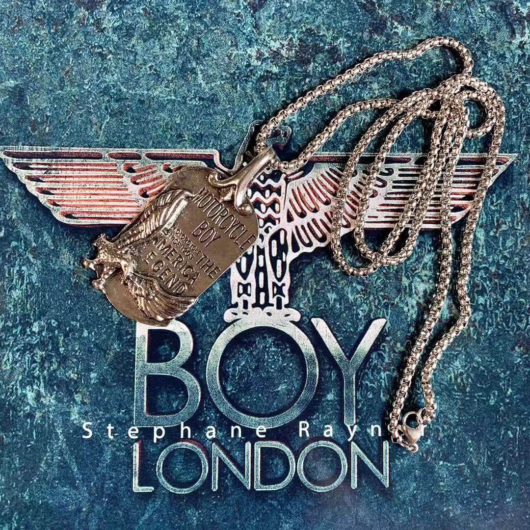 潮牌boylondon_hamal studio英国潮牌boy老鹰london吊牌项链磨砂感