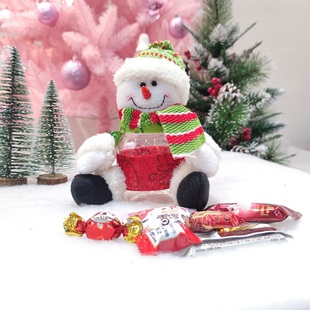 圣诞礼物糖果罐圣诞装饰品雪人摆件礼品袋包装平安夜场景布置盒子
