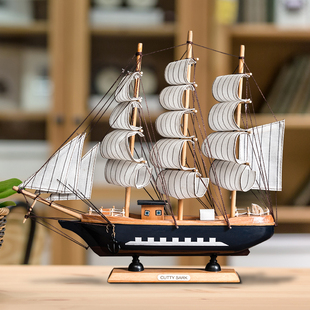 创意一帆风顺帆船模型摆件家居客厅装饰品摆件酒柜装饰品桌面摆设
