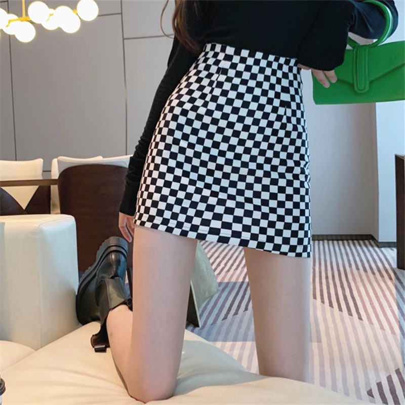 网红棋盘格高腰半身裙女早秋2021年新款设计感短裙包臀显瘦A字裙在类目 女装/女士精品, 半身裙中 - 来自Buy2taobao.com提供专业的淘宝代购服务